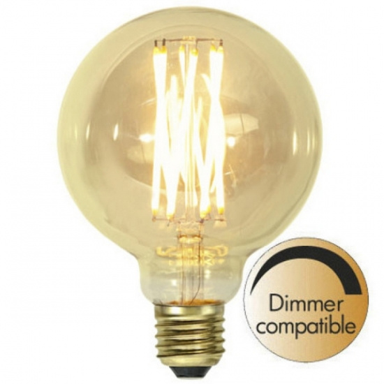LED-lampa E27 G95 Vintage Gold, Amber