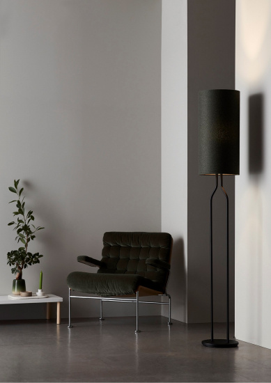 Bottle floor lamp black structure E27