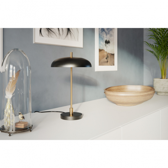 SHELBY Bordlampa - Mattsvart/Guld H45cm