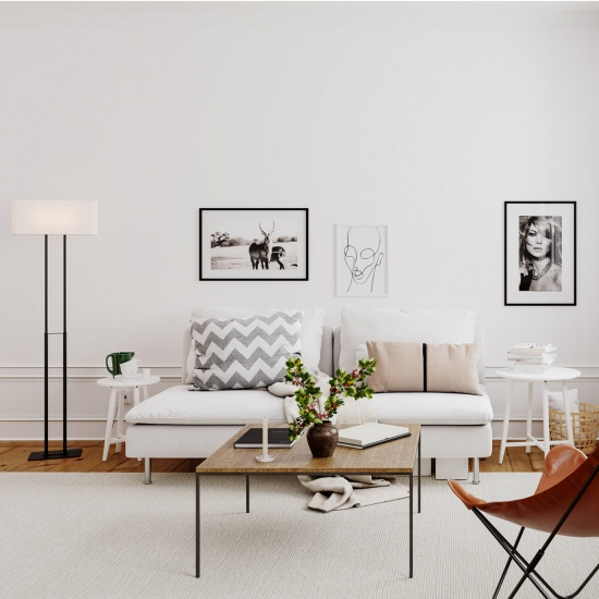 Luton H150cm Svart/vit