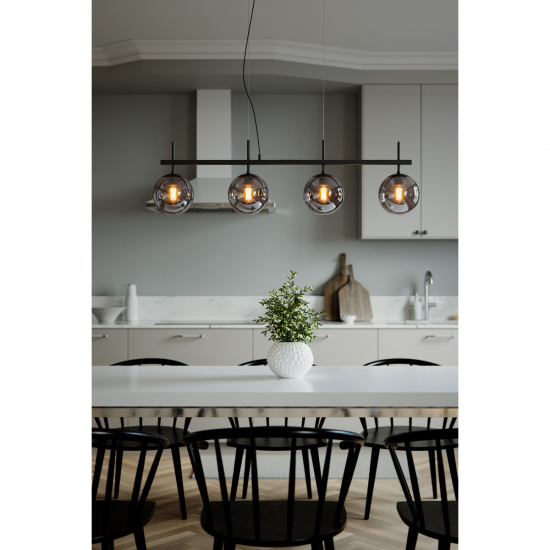 BOYLE Taklampa 4- l�gig R�kgr�/Svart