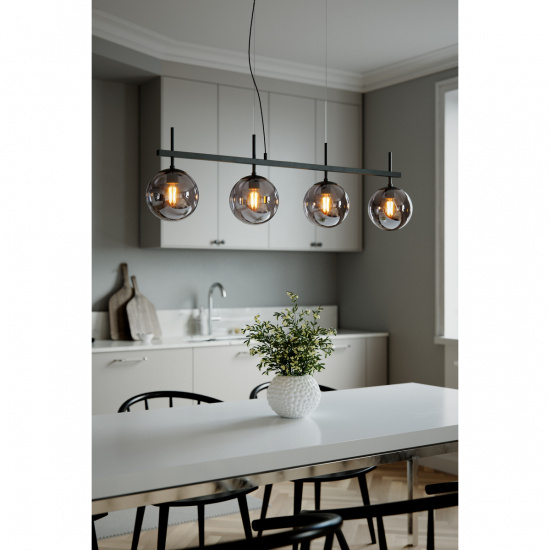 BOYLE Taklampa 4- l�gig R�kgr�/Svart