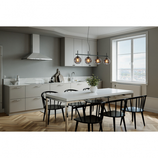 BOYLE Taklampa 4- l�gig R�kgr�/Svart