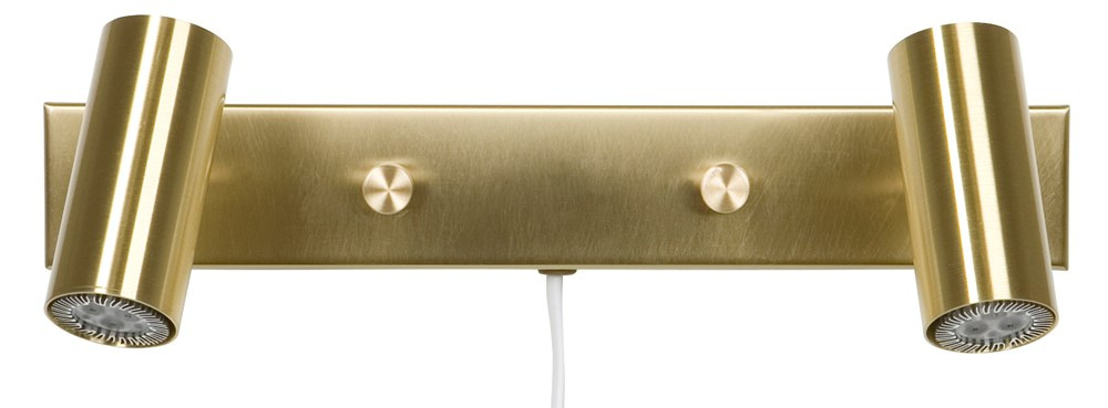 Cato wall lamp Double polished brass GU4/MR11