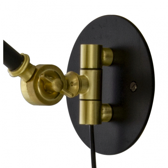 DUBLIN v�gglampa, svart/matt m�ssing