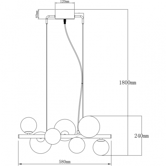MOLEKYL taklampa L58, svart/r�k
