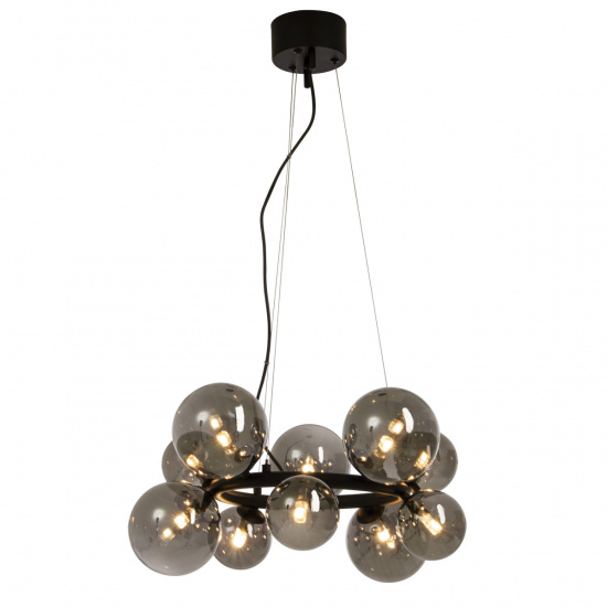 MOLEKYL taklampa rund, svart/r�k