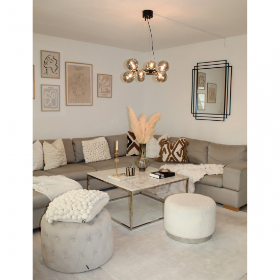 MOLEKYL taklampa rund, svart/r�k