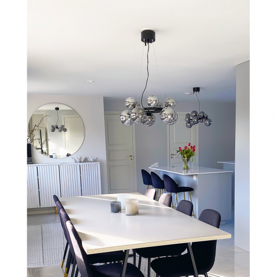 MOLEKYL taklampa rund, svart/r�k