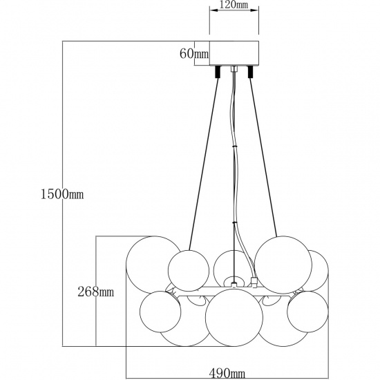 MOLEKYL taklampa rund, svart/r�k