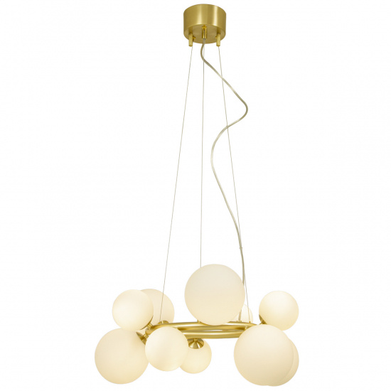 MOLEKYL taklampa rund, matt m�ssing/vit