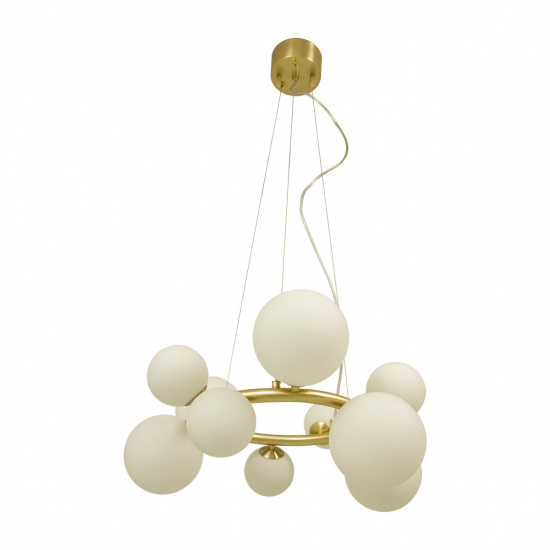 MOLEKYL taklampa rund, matt m�ssing/vit