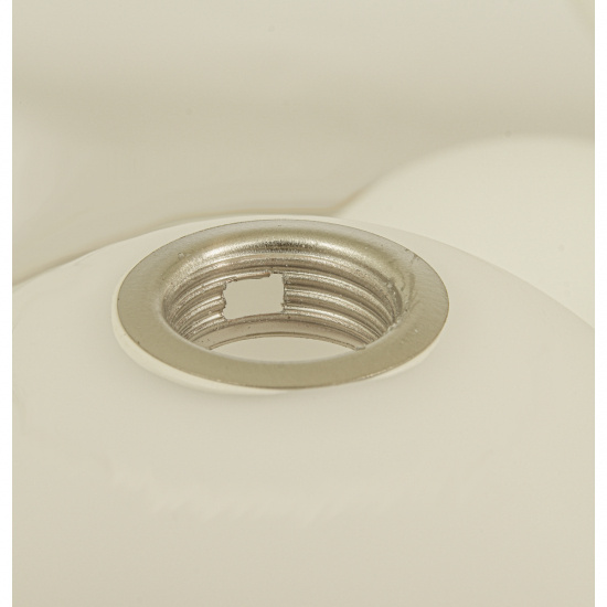 MOLEKYL taklampa rund, matt m�ssing/vit