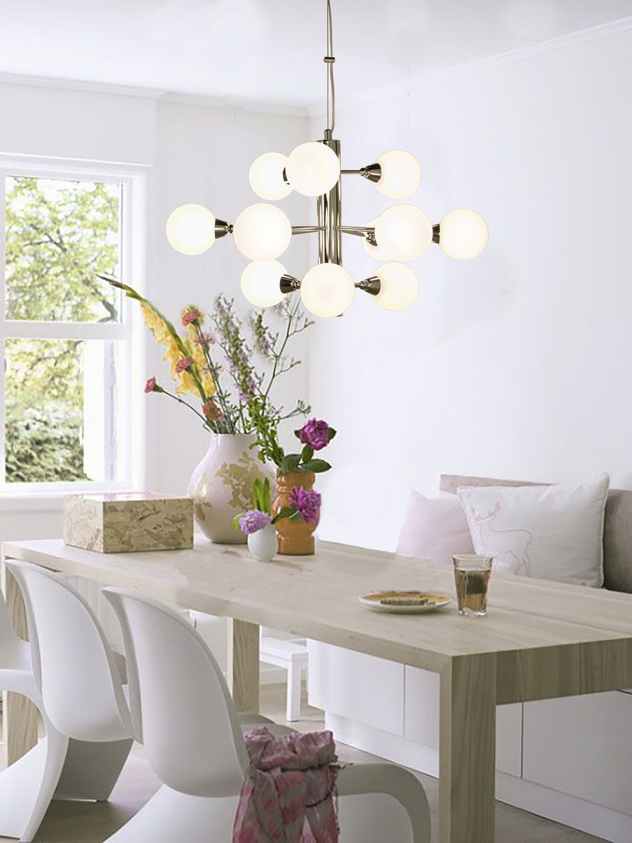 FIDELIO Taklampa, Krom/Vit - 50cm diameter