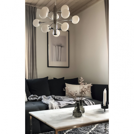 FIDELIO Taklampa, Krom/Vit - 50cm diameter