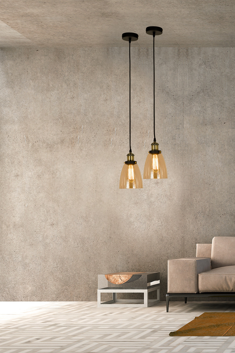 BECKY taklampa, antik/amber