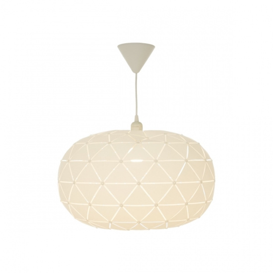 LATTICE taklampa 50cm, vit textil