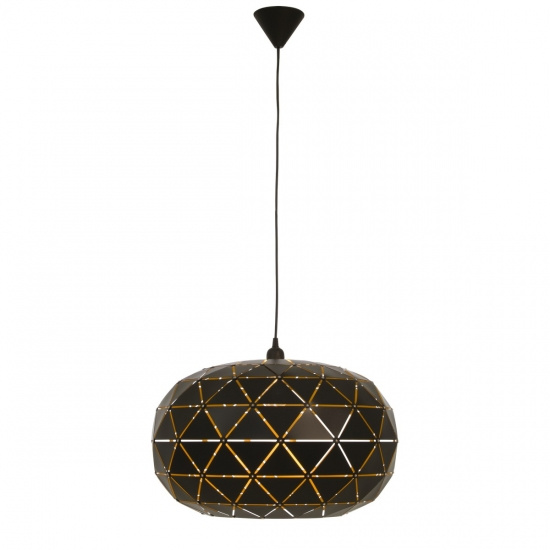 LATTICE taklampa 50cm, svart/guld insida