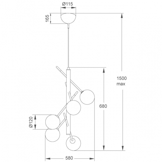 AKROBAT taklampa, svart