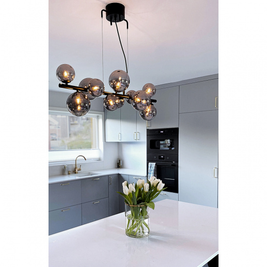 MOLEKYL taklampa L85, svart/r�k