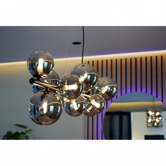 MOLEKYL taklampa L85, svart/r�k