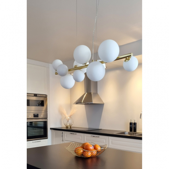 MOLEKYL taklampa L85, matt m�ssing/vit