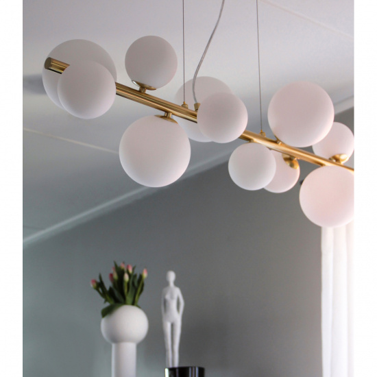 MOLEKYL taklampa L85, matt m�ssing/vit