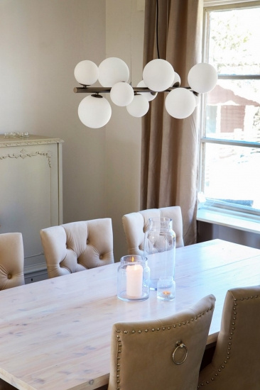 MOLEKYL taklampa L85, tenn/opalvit