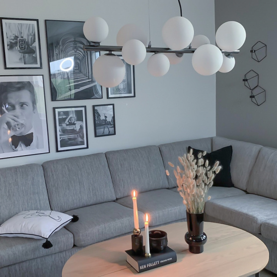 MOLEKYL taklampa L85, tenn/opalvit