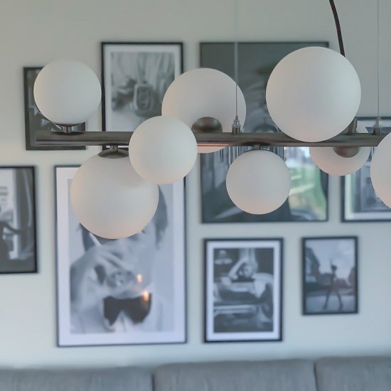 MOLEKYL taklampa L85, tenn/opalvit