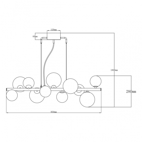 MOLEKYL taklampa L85, tenn/opalvit
