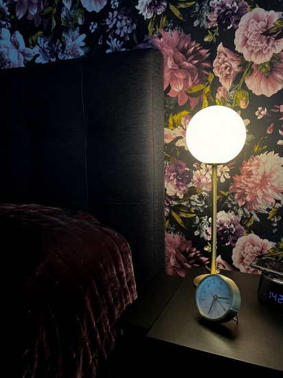 MOLEKYL bordlampa h�g, matt m�ssing/vit