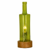 FLASKE bordlampa, grön/trä