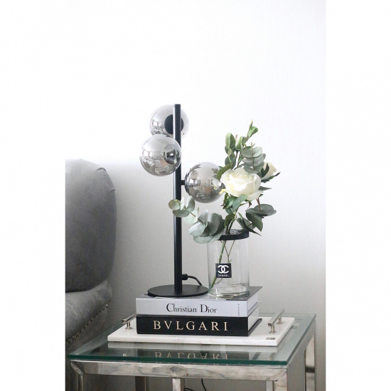 MOLEKYL bordlampa 3a, svart/r�k