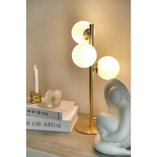 MOLEKYL bordlampa 3a, matt m�ssing/vit