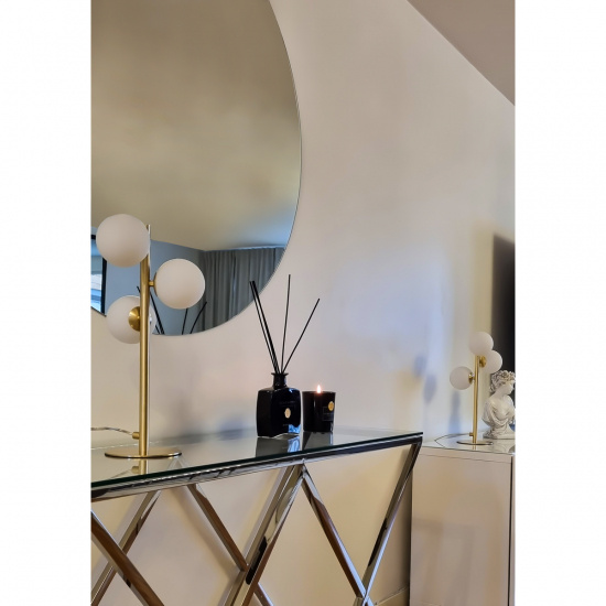 MOLEKYL bordlampa 3a, matt m�ssing/vit