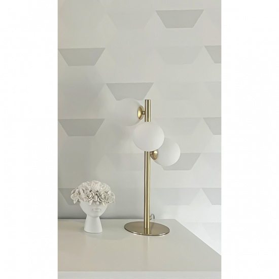 MOLEKYL bordlampa 3a, matt m�ssing/vit