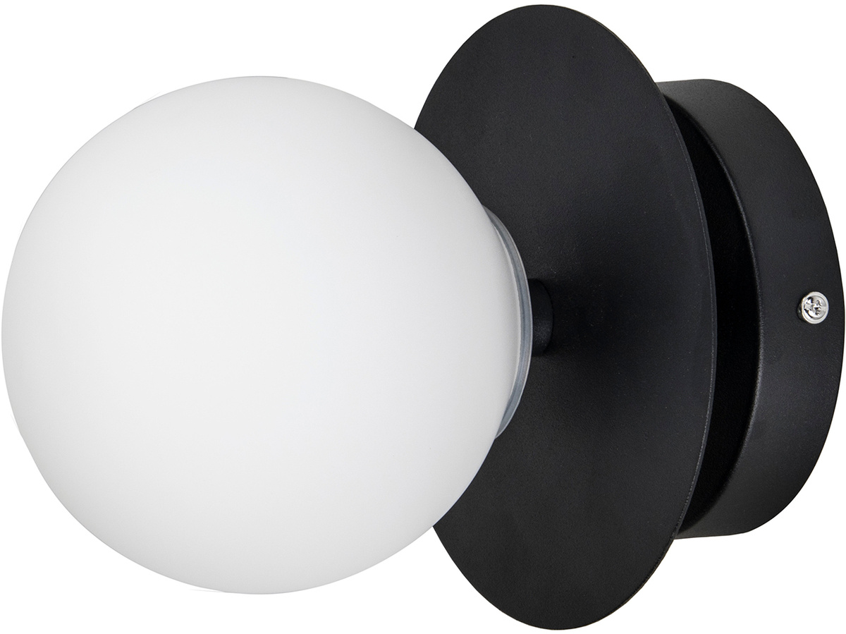 V�gglampa/plafond Art Deco IP44 Svart/vit