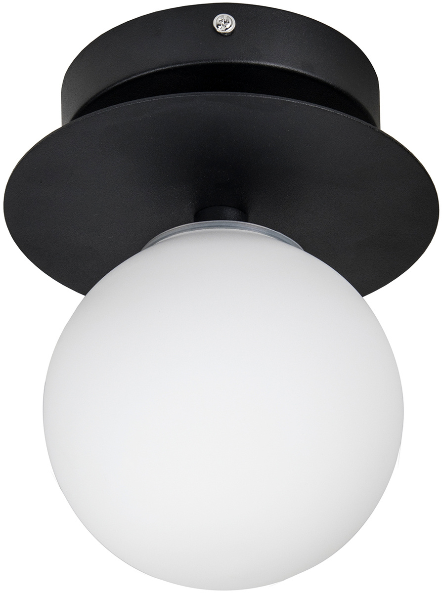 V�gglampa/plafond Art Deco IP44 Svart/vit