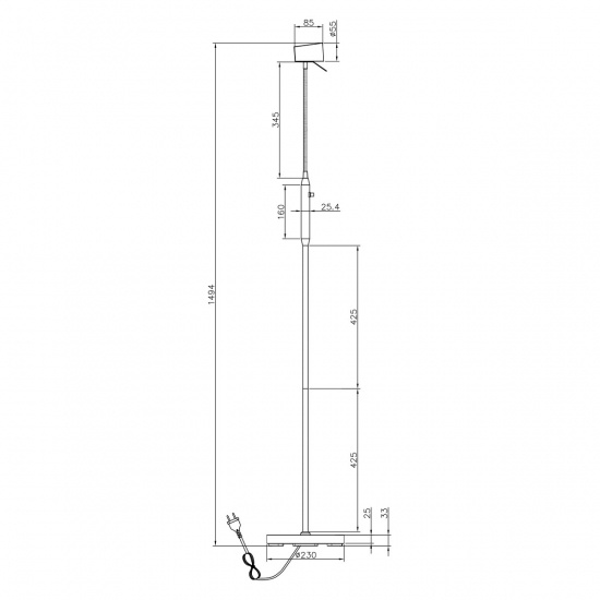 PILOT golvlampa, st�l