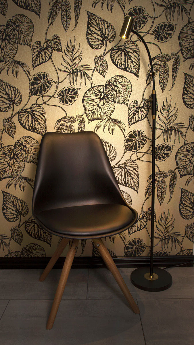 GUSTO golvlampa, svart/m�ssing