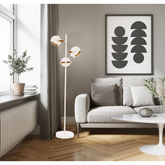 BOW golvlampa. 3-arm, vit