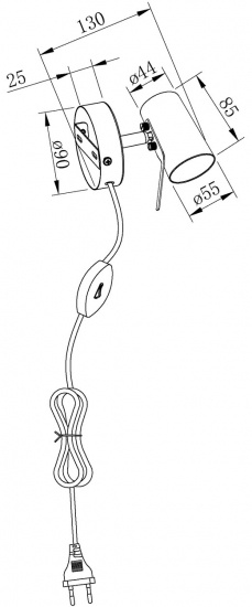 PILOT v�ggspot. svart