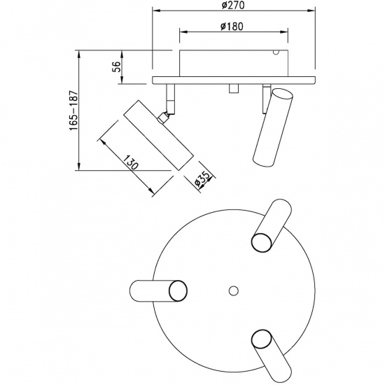 ARTIC takspot rund 3:a, vit