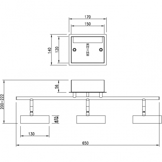 ARTIC takspot rak 3:a, vit