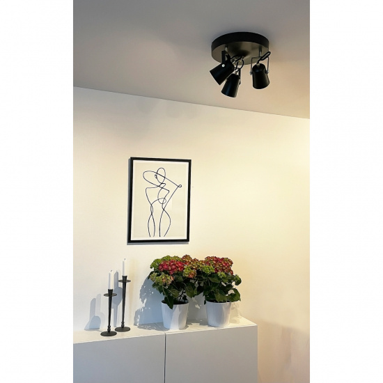 METZ takspot rondell, svart/matt m�ssing