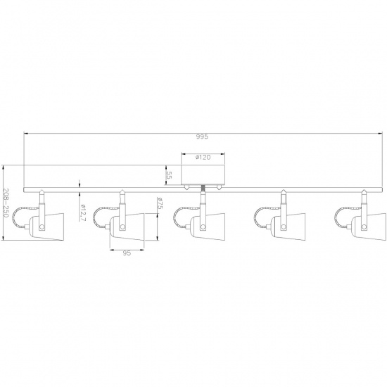 METZ takspot rak 5:a, vit/st�l