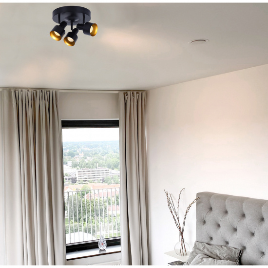 FERDINAND takspot 3:a rund, svart