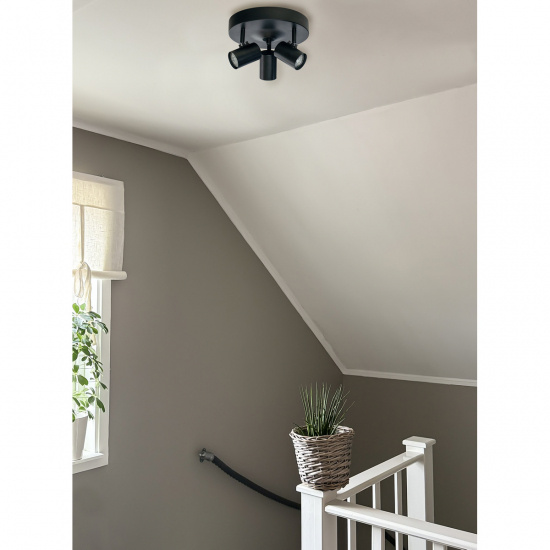 HUGIN Takspot Rund 3:a, Svart