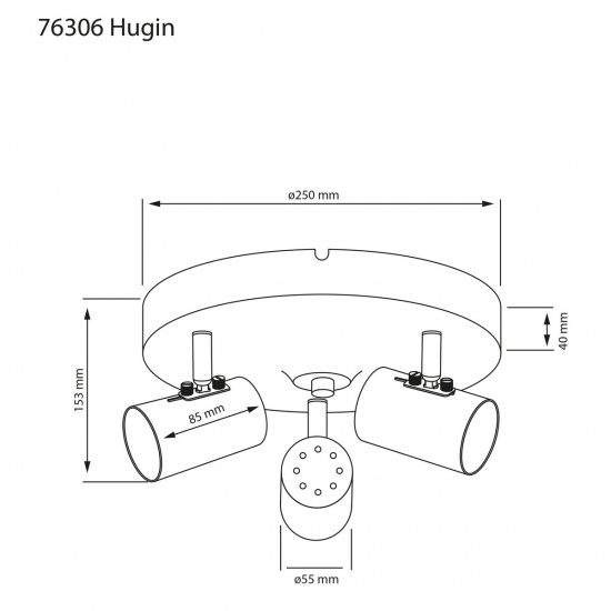 HUGIN Takspot Rund 3:a, St�l